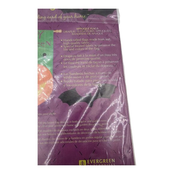 Evergreen Happy Halloween Applique Flag 28" x 44" With Pumpkin & Spider Design - Picture 3 of 6